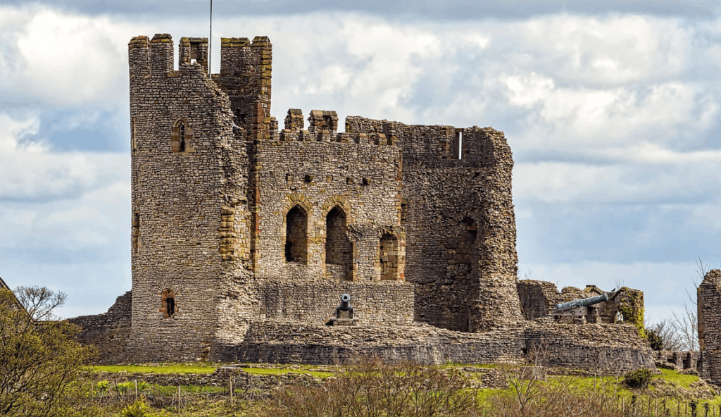 Dudley castle ruins on a cloudy day